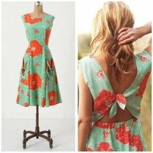 Anthropologie Corey Lynn Calter Backswept Silk Floral Dress - Size 6